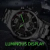 Men Stainless Steel Watches Luxury Quartz Wristwatch Calendar Clock