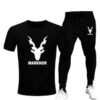 Black Camouflage Markhor Printed Tracksuit For Men - Soft & Comfy Fabric Tshirt & Trouser Commando Printed Tracksuit