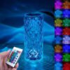 3/16 Color Crystal Table Lamp Rose Light Projector Bedside Led Desk Lamps Diamond USB Touch Night Light